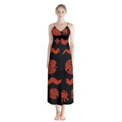 Aztecs Pattern Chiffon Maxi Dress by ValentinaDesign