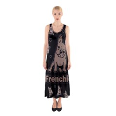 French Bulldog Sleeveless Maxi Dress by Valentinaart