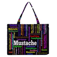 Mustache Medium Zipper Tote Bag by Mariart