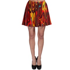 Effect Pattern Brush Red Orange Skater Skirt by Nexatart