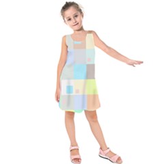 Pastel Diamonds Background Kids  Sleeveless Dress by Nexatart