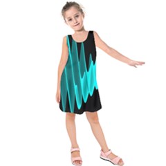 Wave Pattern Vector Design Kids  Sleeveless Dress by Nexatart