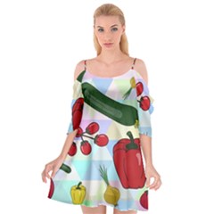 Vegetables Cucumber Tomato Cutout Spaghetti Strap Chiffon Dress by Nexatart