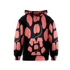 Craft Pink Black Polka Spot Kids  Zipper Hoodie by Mariart