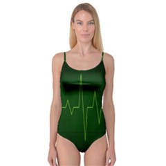 Heart Rate Green Line Light Healty Camisole Leotard  by Mariart