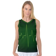 Heart Rate Green Line Light Healty Women s Basketball Tank Top by Mariart