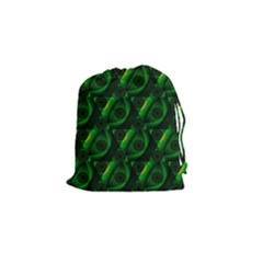 Green Eye Line Triangle Poljka Drawstring Pouches (small)  by Mariart