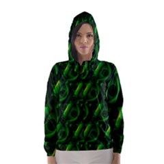 Green Eye Line Triangle Poljka Hooded Wind Breaker (women) by Mariart