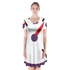 Maker Measurer Hours Time Speedometer Short Sleeve V-neck Flare Dress by Mariart