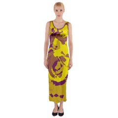 Abstract Art Fitted Maxi Dress by ValentinaDesign