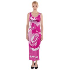 Abstract Art Fitted Maxi Dress by ValentinaDesign