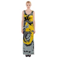 Abstract Art Maxi Thigh Split Dress by ValentinaDesign