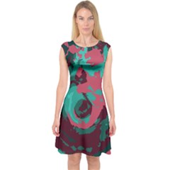 Abstract Art Capsleeve Midi Dress by ValentinaDesign