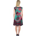 Abstract art Capsleeve Midi Dress View2