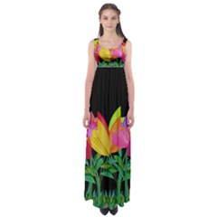 Tulips Empire Waist Maxi Dress by ValentinaDesign