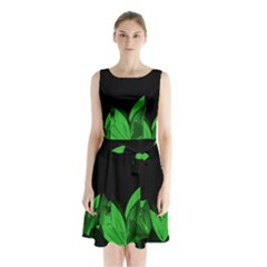 Tulips Sleeveless Waist Tie Chiffon Dress by ValentinaDesign