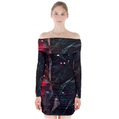 Abstract Design Long Sleeve Off Shoulder Dress by ValentinaDesign