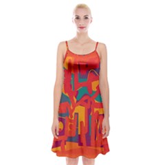 Abstract Art Spaghetti Strap Velvet Dress by ValentinaDesign