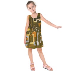 Abstract Art Kids  Sleeveless Dress by ValentinaDesign