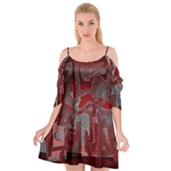 Abstract Art Cutout Spaghetti Strap Chiffon Dress by ValentinaDesign