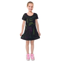 Abstract Art Kids  Short Sleeve Velvet Dress by ValentinaDesign