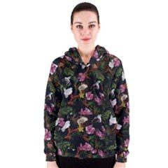 Tropical Pattern Women s Zipper Hoodie by Valentinaart