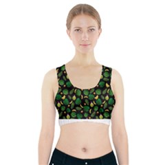 Tropical Pattern Sports Bra With Pocket by Valentinaart