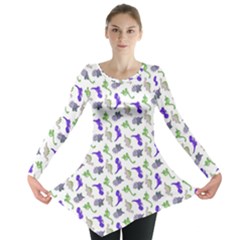 Dinosaurs Pattern Long Sleeve Tunic  by ValentinaDesign