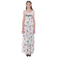 Floral Pattern Empire Waist Maxi Dress by ValentinaDesign