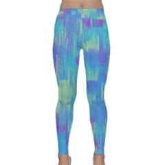 Vertical Behance Line Polka Dot Purple Green Blue Classic Yoga Leggings by Mariart