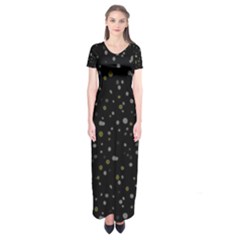 Dots Pattern Short Sleeve Maxi Dress by ValentinaDesign