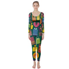 Presents Gifts Background Colorful Long Sleeve Catsuit by Nexatart