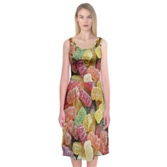 Jelly Beans Candy Sour Sweet Midi Sleeveless Dress by Nexatart