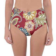 Kellytvgear Red Flower High-waist Bikini Bottoms by Kellytvgear