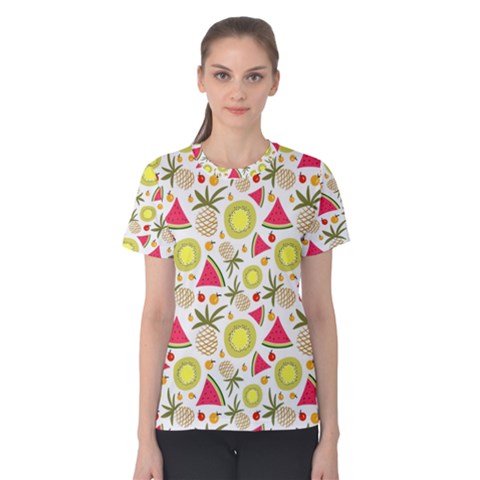 Summer Fruits Pattern Women s Cotton Tee by TastefulDesigns