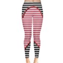 Heart Stripes Symbol Striped Leggings  View1