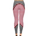 Heart Stripes Symbol Striped Leggings  View2