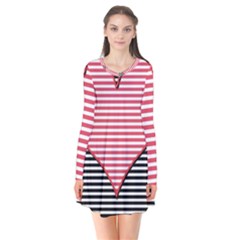 Heart Stripes Symbol Striped Flare Dress by Nexatart