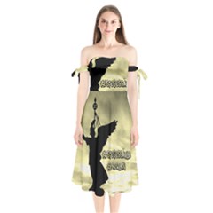 Berlin Shoulder Tie Bardot Midi Dress by Valentinaart