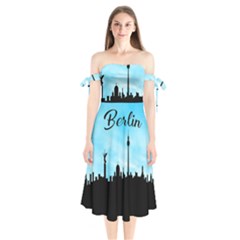 Berlin Shoulder Tie Bardot Midi Dress by Valentinaart