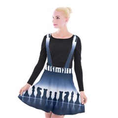 Chess Pieces Suspender Skater Skirt by Valentinaart