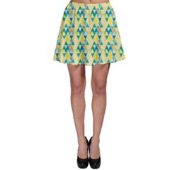 Colorful Triangle Pattern Skater Skirt by berwies