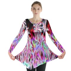 Fractal Fireworks Display Pattern Long Sleeve Tunic  by Nexatart