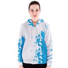 Blue Stain Spot Paint Women s Zipper Hoodie by Mariart