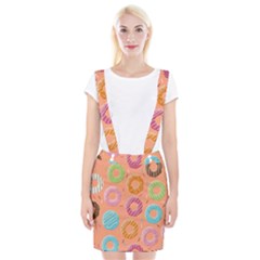 Doughnut Bread Donuts Orange Braces Suspender Skirt by Mariart