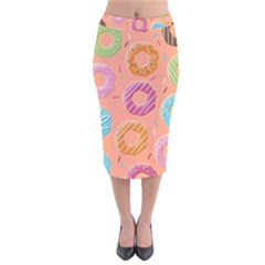 Doughnut Bread Donuts Orange Velvet Midi Pencil Skirt by Mariart