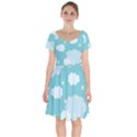 Stellar Cloud Blue Sky Star Short Sleeve Bardot Dress View1