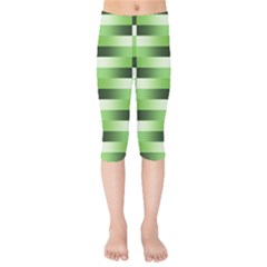 View Original Pinstripes Green Shapes Shades Kids  Capri Leggings  by Mariart