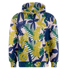 Tropics Leaf Yellow Green Blue Men s Zipper Hoodie by Mariart