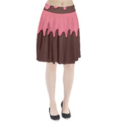 Ice Cream Pink Choholate Plaid Chevron Pleated Skirt by Mariart